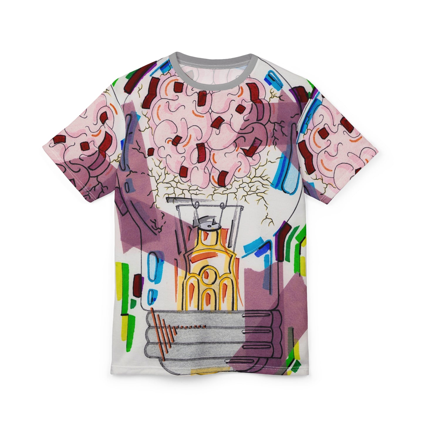 Head Light Illustration Tee | All-Over Print Cut & Sew Shirt