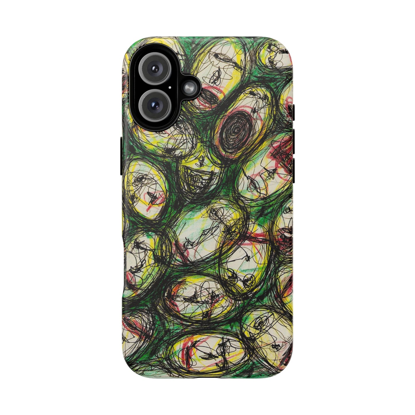 Abstract Sanity Faces Phone Case | Expressionist Face Art | Tough Case