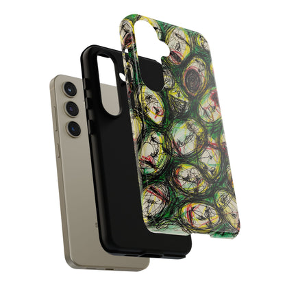 Abstract Sanity Faces Phone Case | Expressionist Face Art | Tough Case