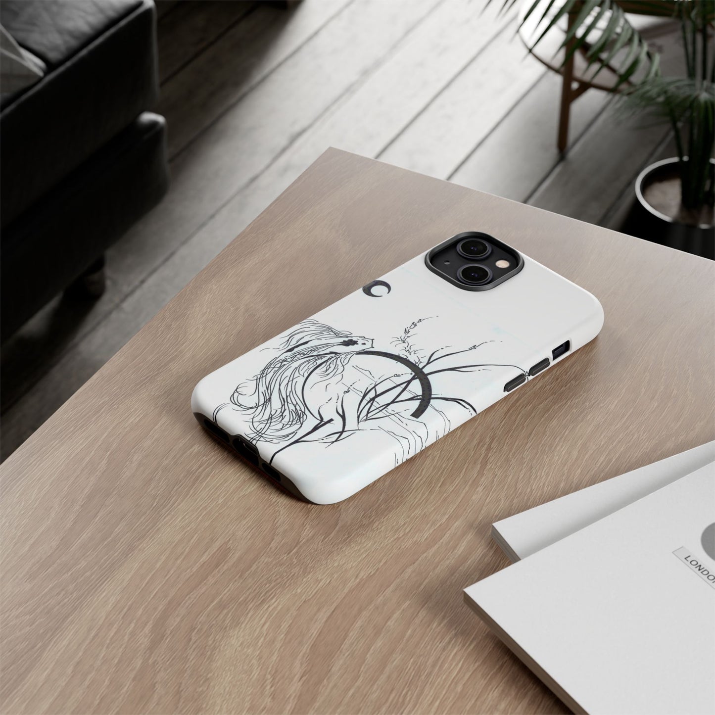 At Ease Koi Illustration phone case | Minimalist Line Art | Tough Cases