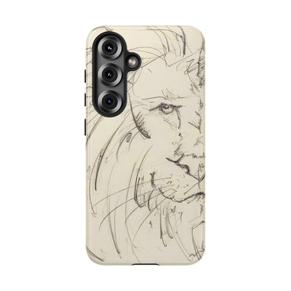 Flowing Lion Sketch phone case | Wildlife Art | Tough Cases