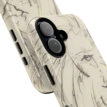 Flowing Lion Sketch phone case | Wildlife Art | Tough Cases