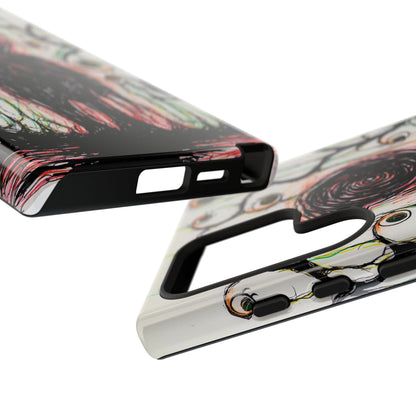 Dark Scribble Figure Tough Case | Surreal Eyes Phone Case | Tough Phone Case