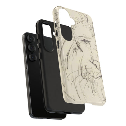 Flowing Lion Sketch phone case | Wildlife Art | Tough Cases