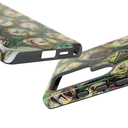 Abstract Sanity Faces Phone Case | Expressionist Face Art | Tough Case