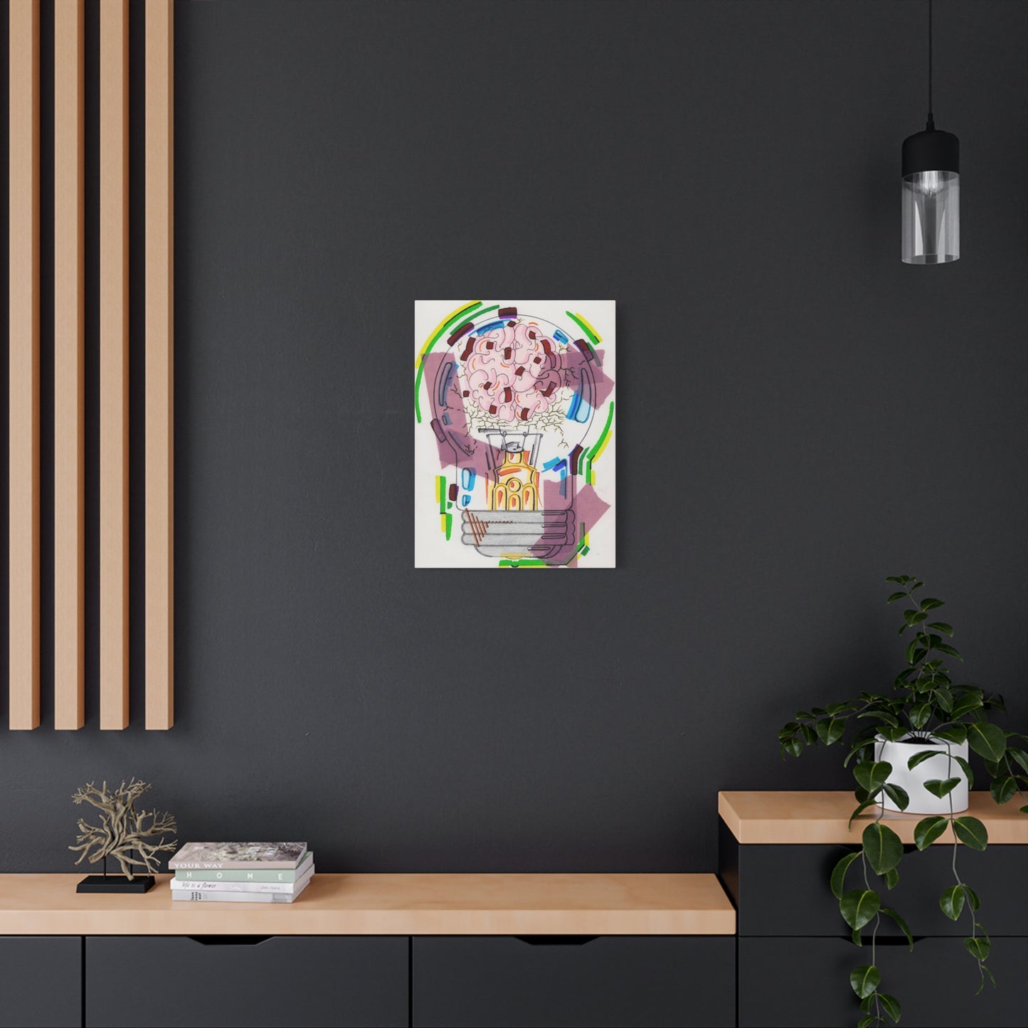 Head Light Illustration Canvas | Stretched Matte Canvas Wall Art