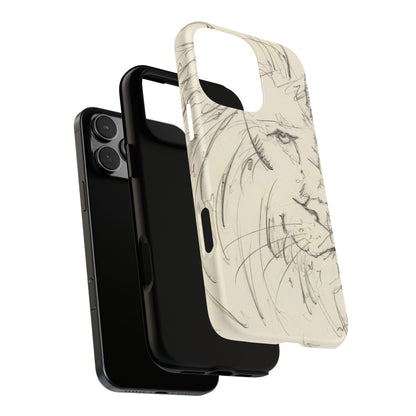 Flowing Lion Sketch phone case | Wildlife Art | Tough Cases