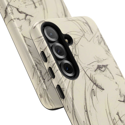 Flowing Lion Sketch phone case | Wildlife Art | Tough Cases