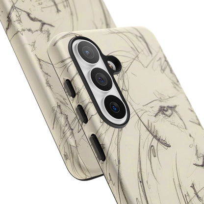 Flowing Lion Sketch phone case | Wildlife Art | Tough Cases