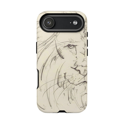 Flowing Lion Sketch phone case | Wildlife Art | Tough Cases