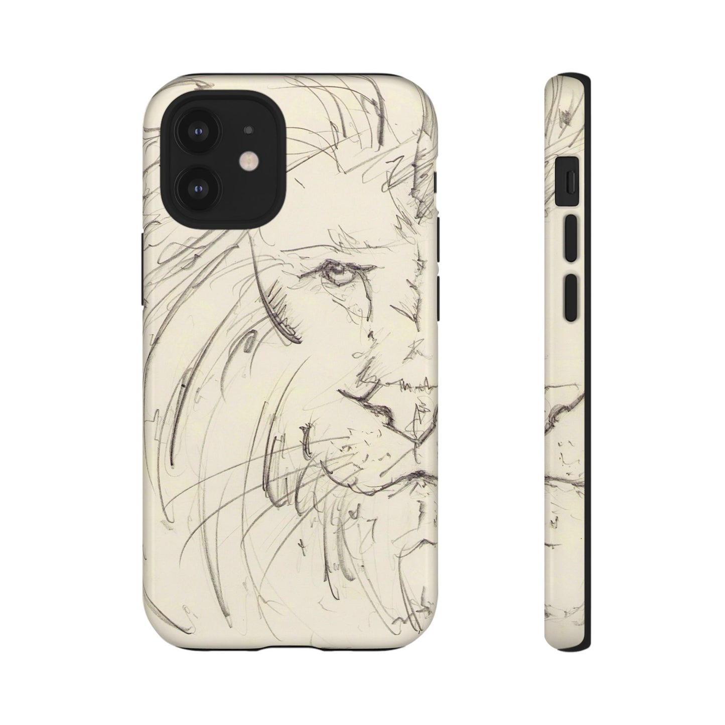 Flowing Lion Sketch phone case | Wildlife Art | Tough Cases