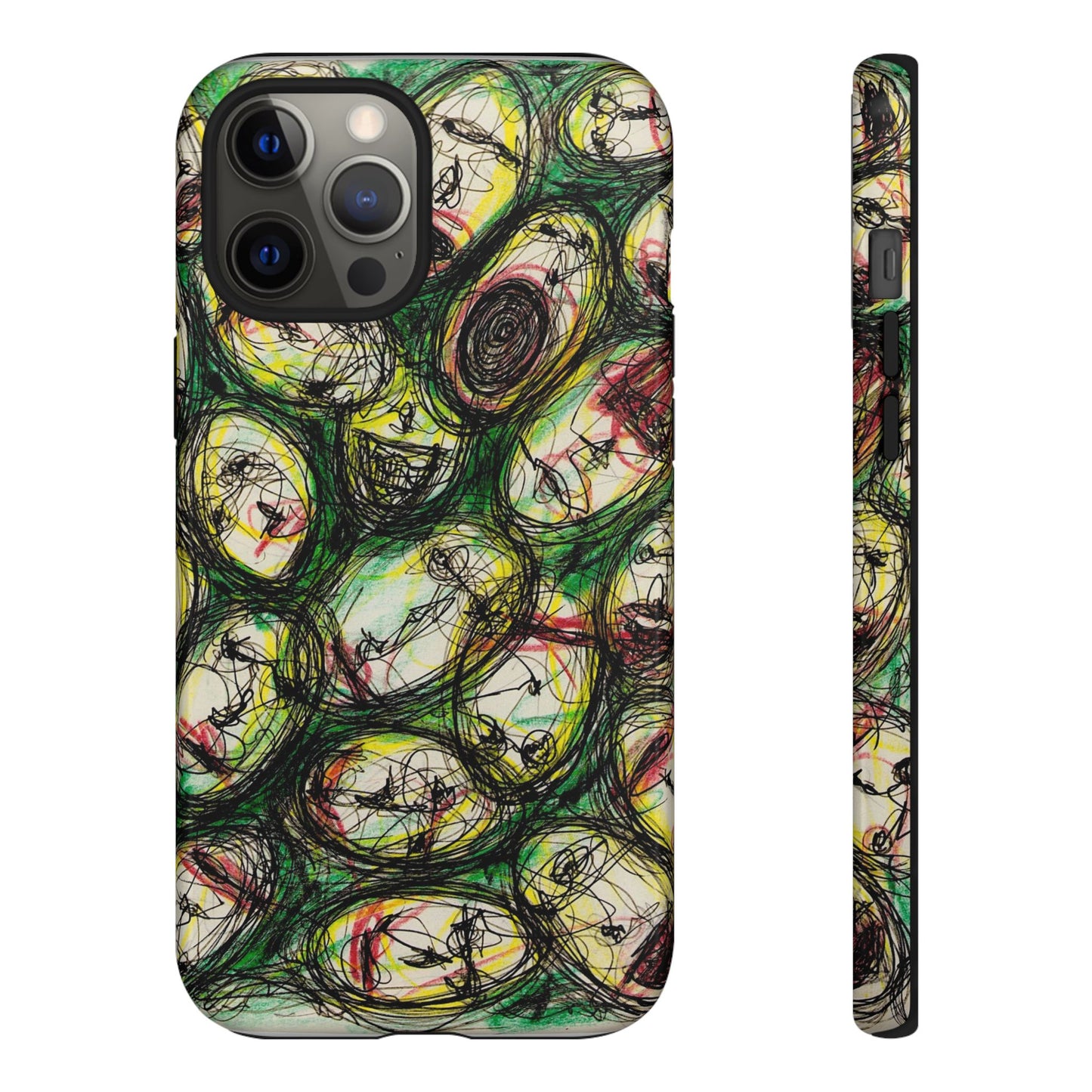 Abstract Sanity Faces Phone Case | Expressionist Face Art | Tough Case