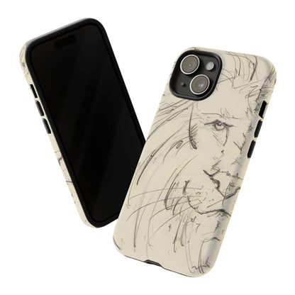Flowing Lion Sketch phone case | Wildlife Art | Tough Cases