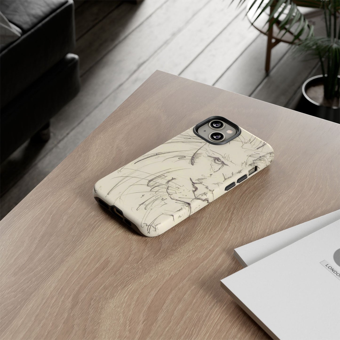 Flowing Lion Sketch phone case | Wildlife Art | Tough Cases