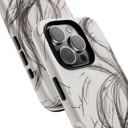 Smokey Ink Koi phone case | abstract koi sketch, smoky ink illustration