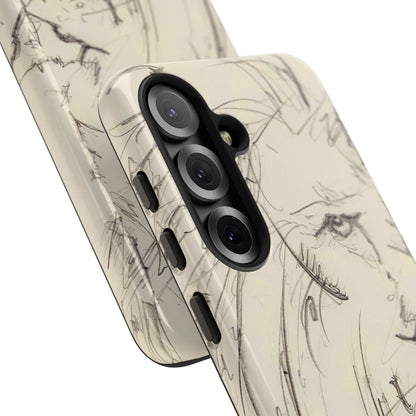Flowing Lion Sketch phone case | Wildlife Art | Tough Cases