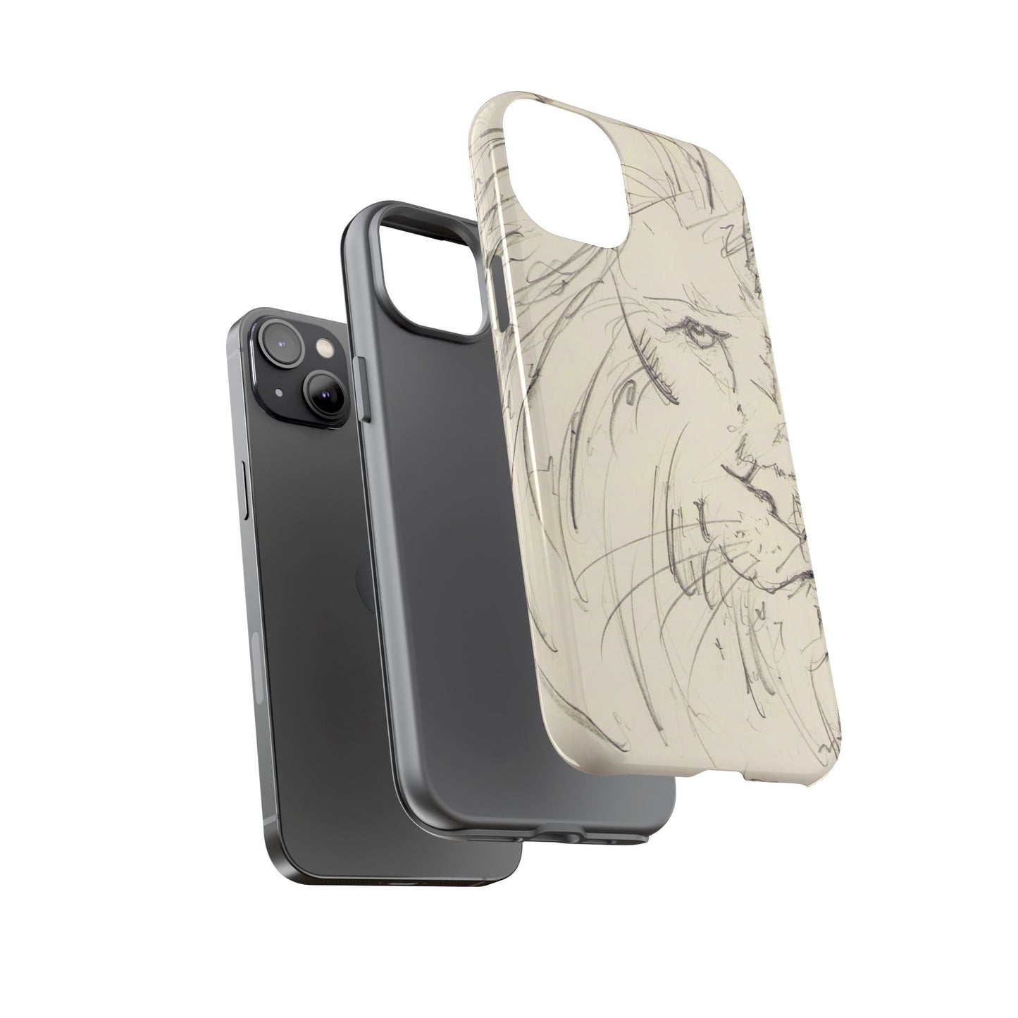 Flowing Lion Sketch phone case | Wildlife Art | Tough Cases