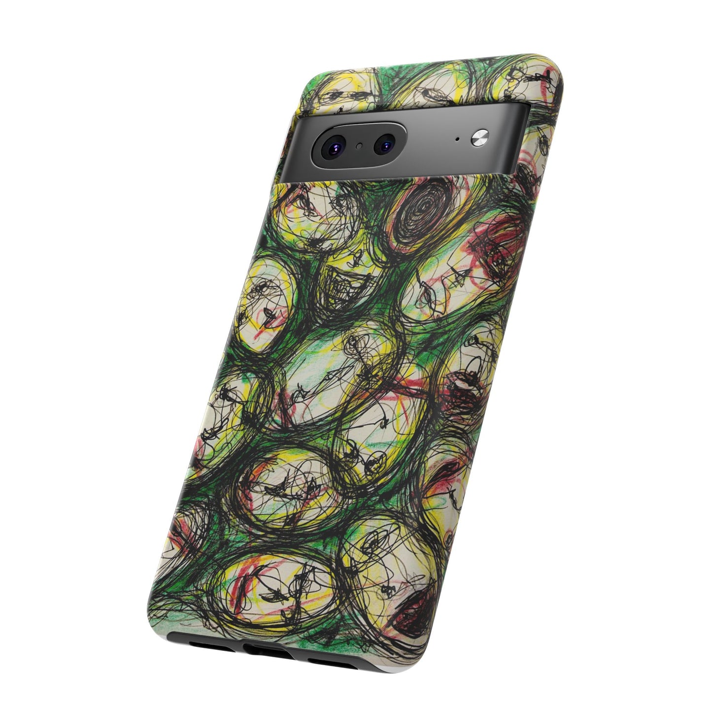 Abstract Sanity Faces Phone Case | Expressionist Face Art | Tough Case