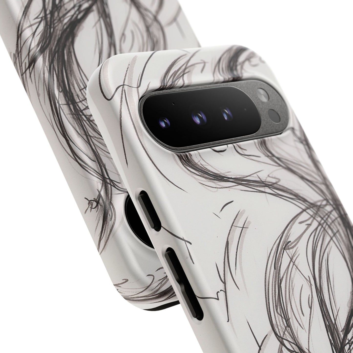 Smokey Ink Koi phone case | abstract koi sketch, smoky ink illustration