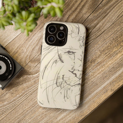 Flowing Lion Sketch phone case | Wildlife Art | Tough Cases