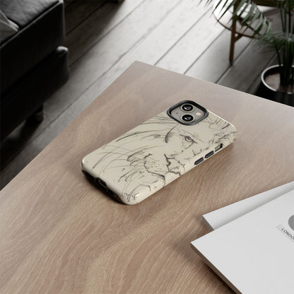 Flowing Lion Sketch phone case | Wildlife Art | Tough Cases