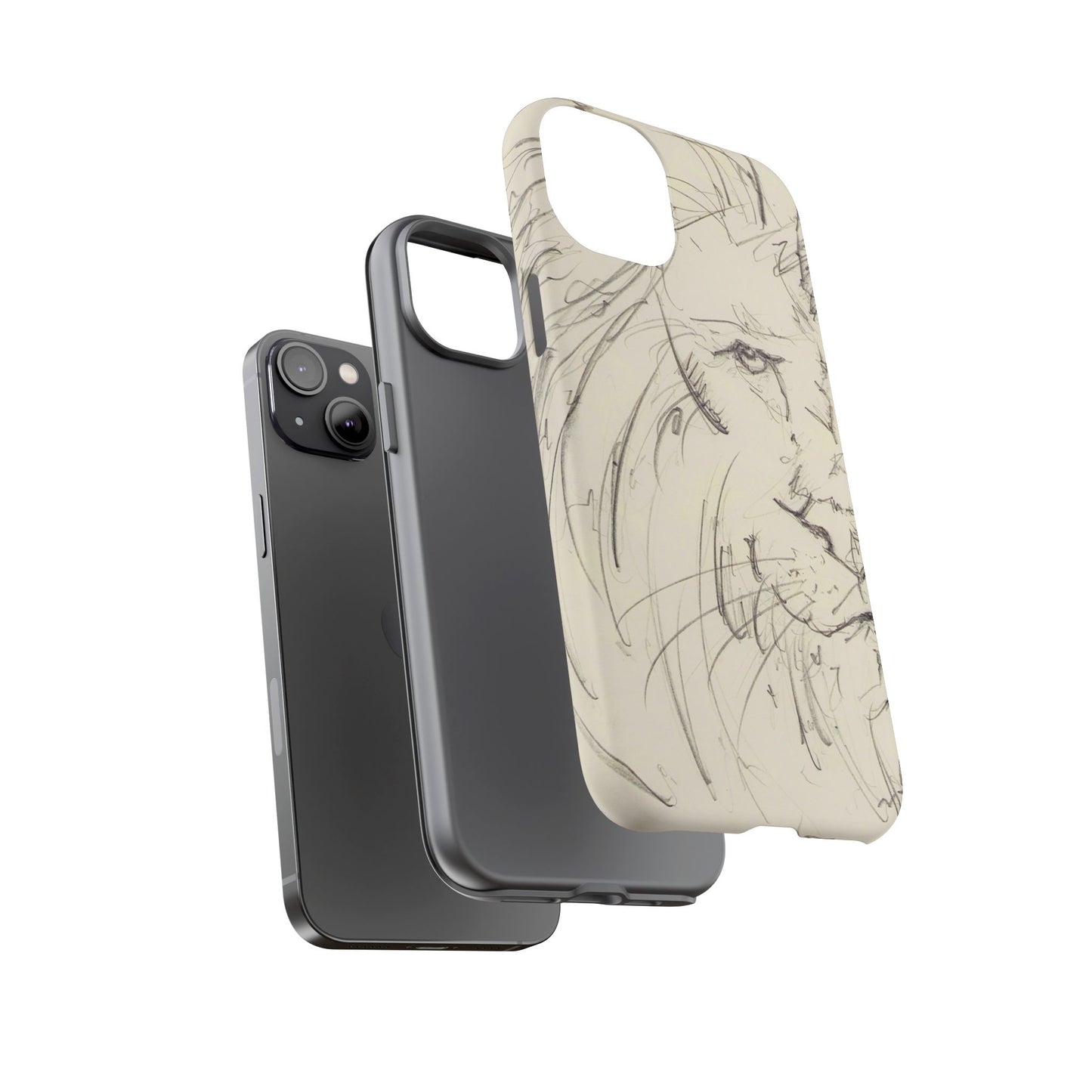 Flowing Lion Sketch phone case | Wildlife Art | Tough Cases