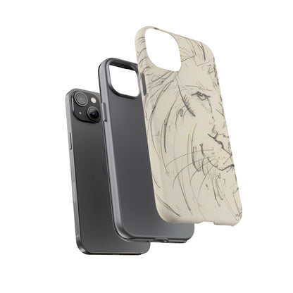 Flowing Lion Sketch phone case | Wildlife Art | Tough Cases