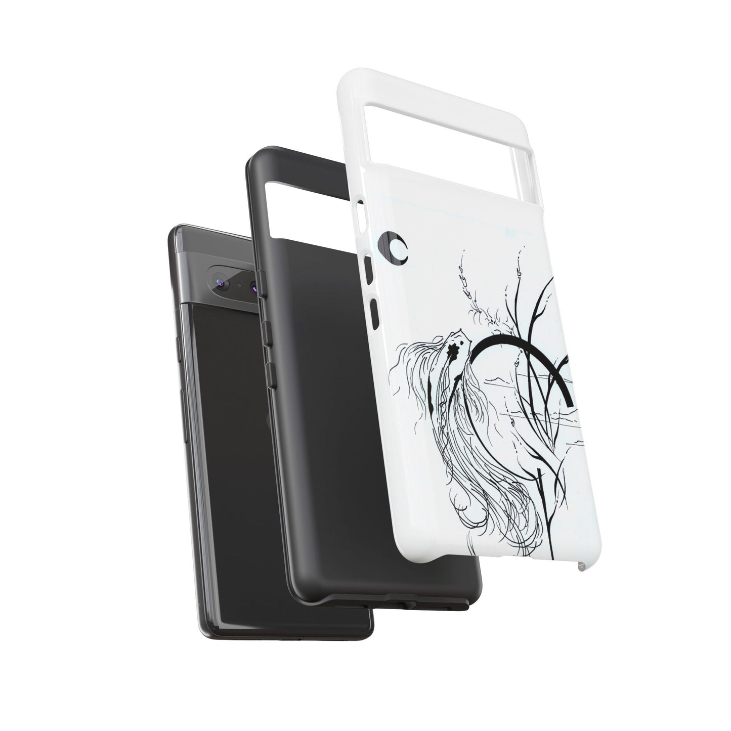 At Ease Koi Illustration phone case | Minimalist Line Art | Tough Cases