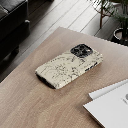 Flowing Lion Sketch phone case | Wildlife Art | Tough Cases