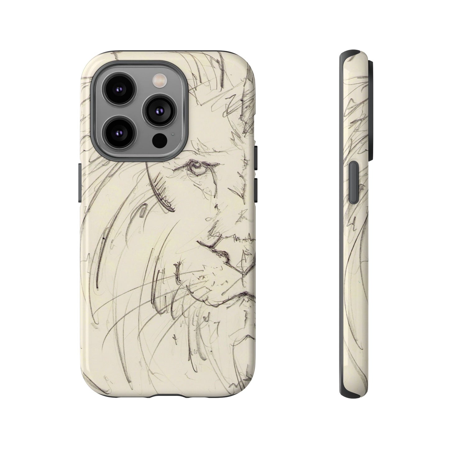 Flowing Lion Sketch phone case | Wildlife Art | Tough Cases