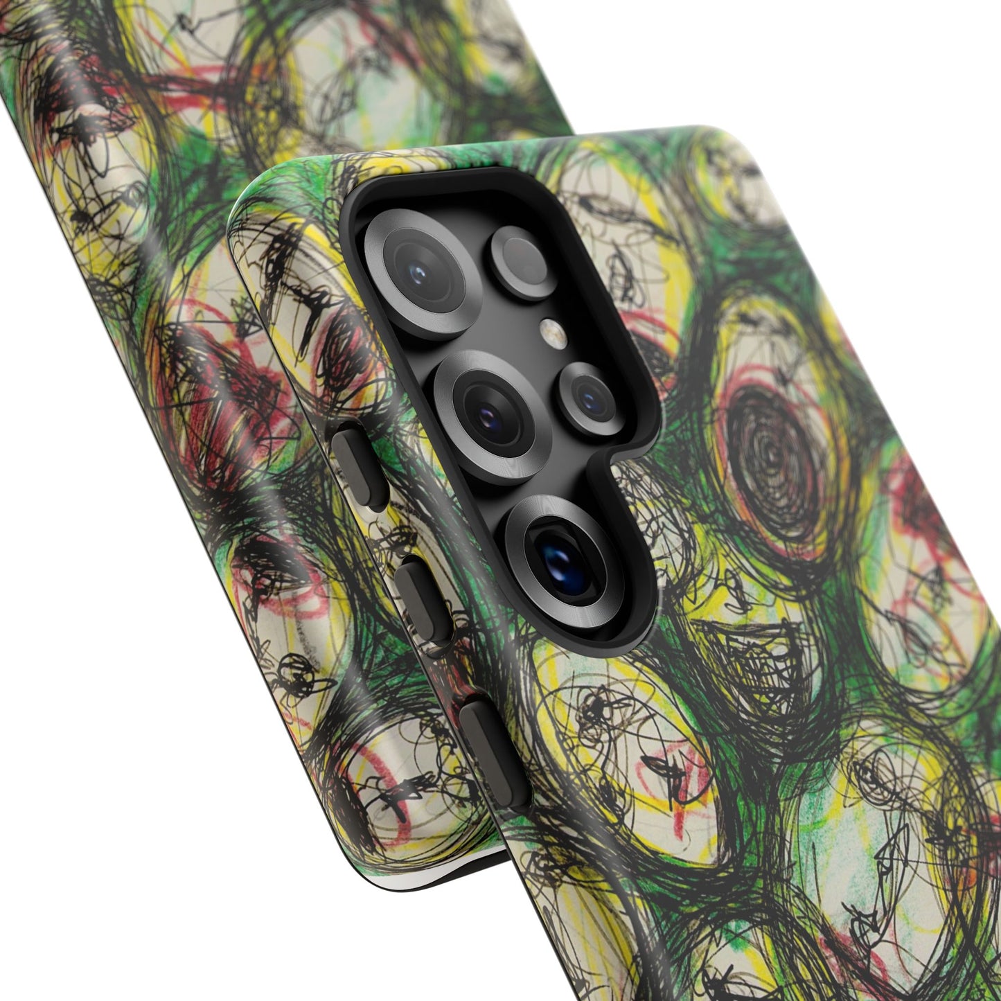 Abstract Sanity Faces Phone Case | Expressionist Face Art | Tough Case