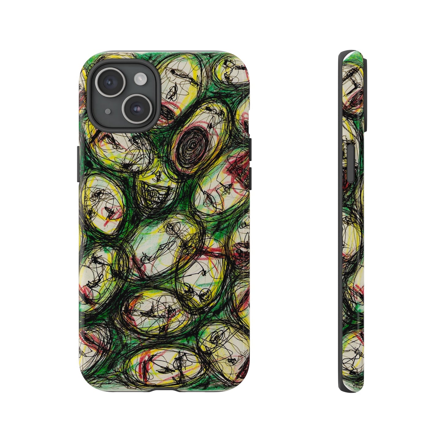 Abstract Sanity Faces Phone Case | Expressionist Face Art | Tough Case
