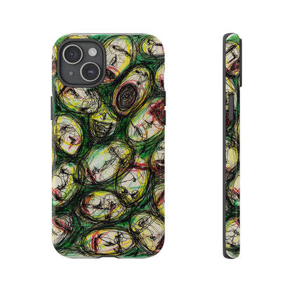 Abstract Sanity Faces Phone Case | Expressionist Face Art | Tough Case