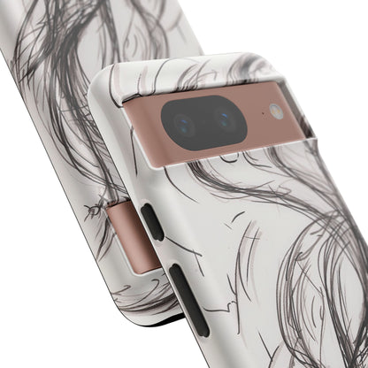 Smokey Ink Koi phone case | abstract koi sketch, smoky ink illustration