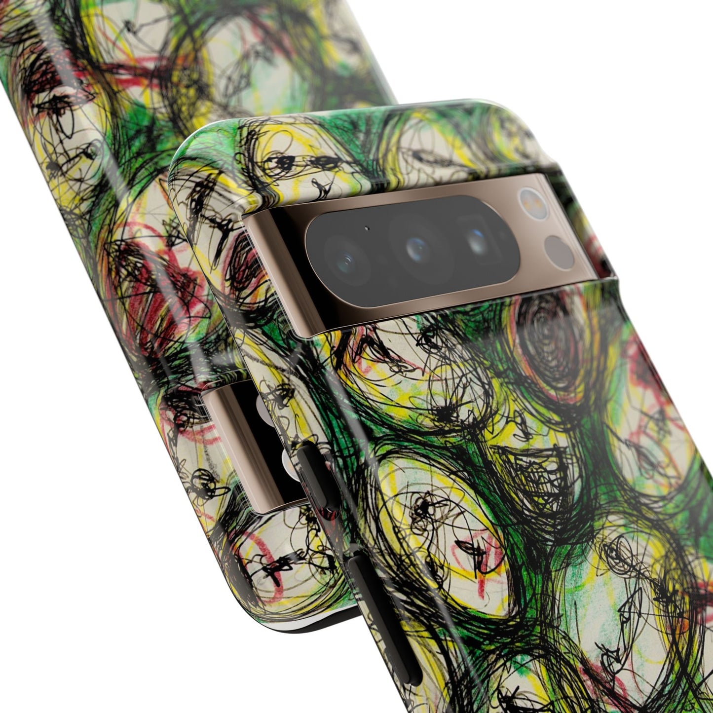 Abstract Sanity Faces Phone Case | Expressionist Face Art | Tough Case