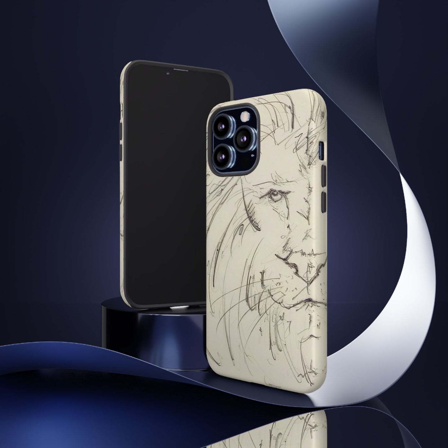 Flowing Lion Sketch phone case | Wildlife Art | Tough Cases