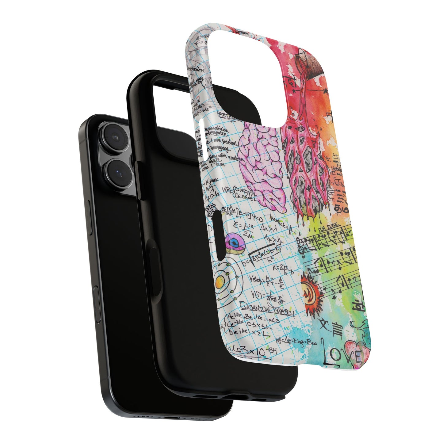 Brain Hemispheres Collage Phone Case | Tough Cases | Abstract Art Phone Case