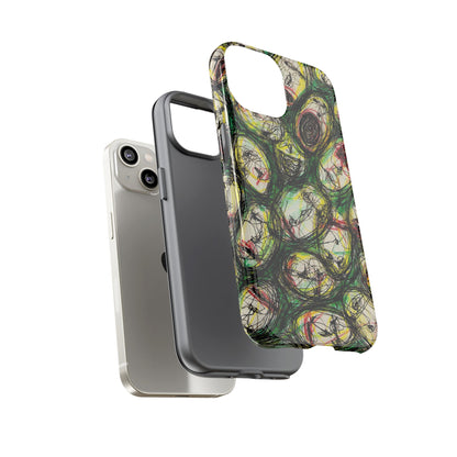 Abstract Sanity Faces Phone Case | Expressionist Face Art | Tough Case