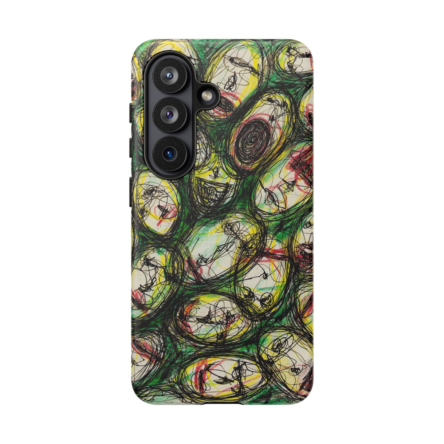 Abstract Sanity Faces Phone Case | Expressionist Face Art | Tough Case