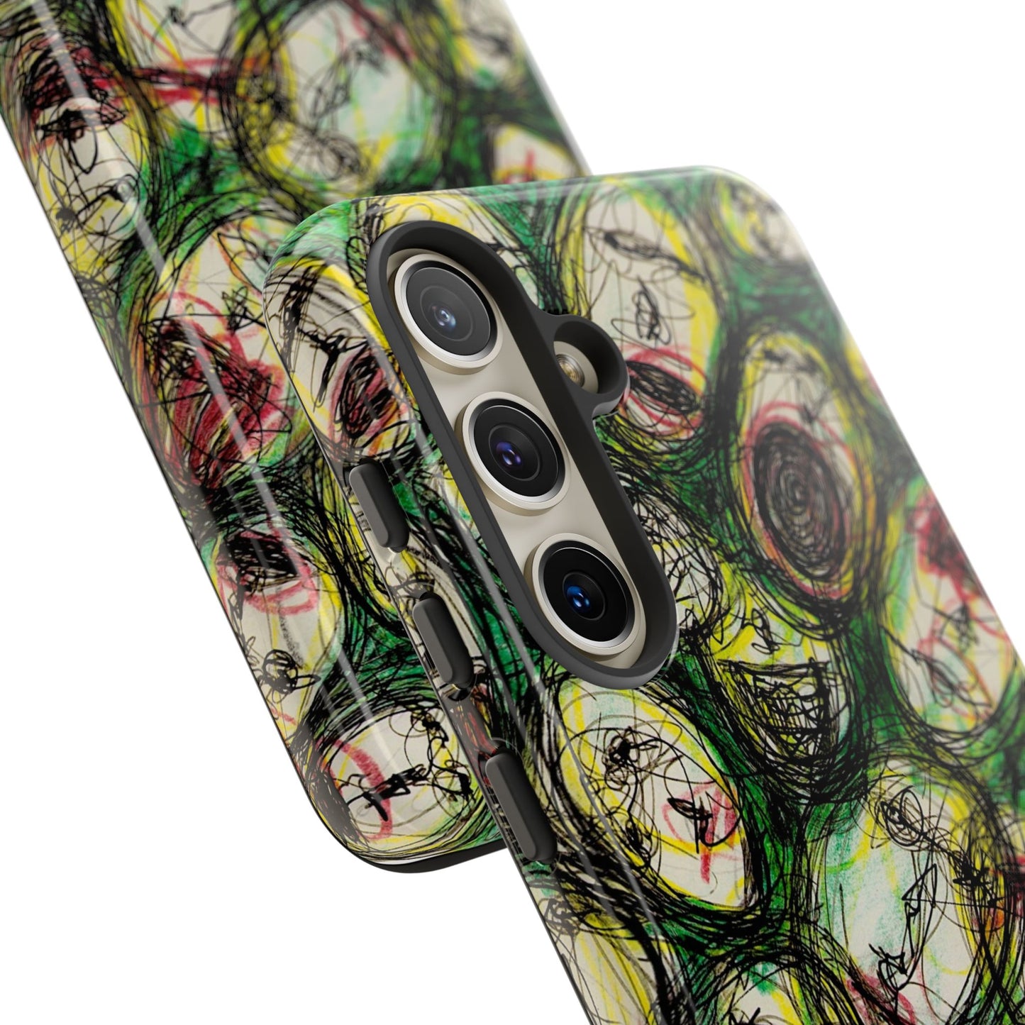 Abstract Sanity Faces Phone Case | Expressionist Face Art | Tough Case