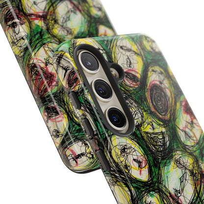 Abstract Sanity Faces Phone Case | Expressionist Face Art | Tough Case