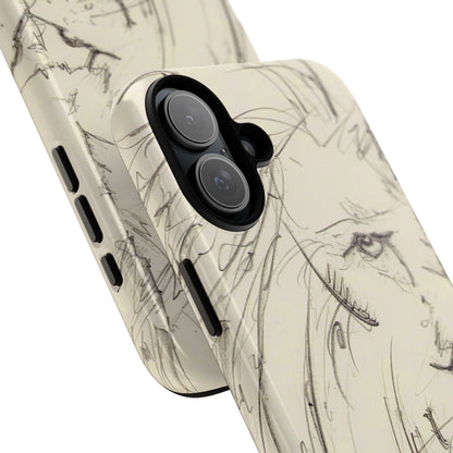 Flowing Lion Sketch phone case | Wildlife Art | Tough Cases