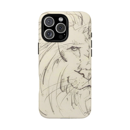 Flowing Lion Sketch phone case | Wildlife Art | Tough Cases