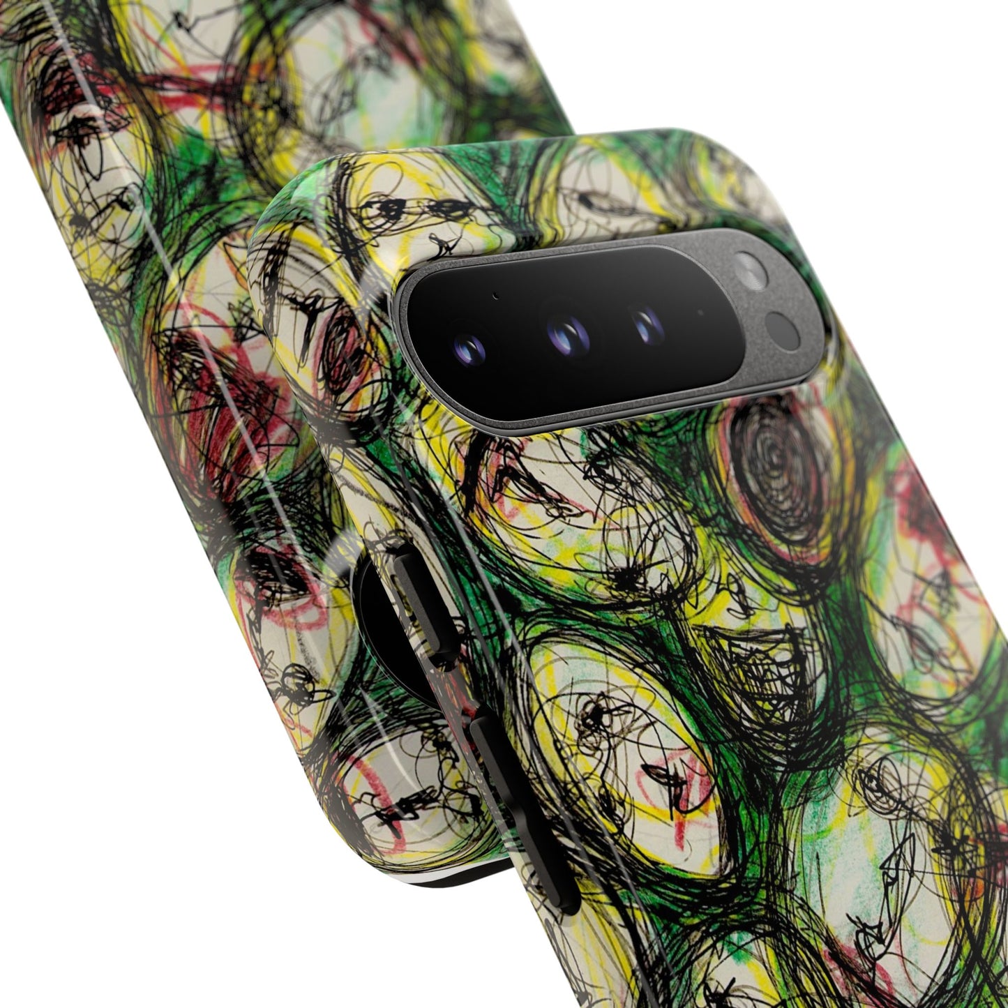 Abstract Sanity Faces Phone Case | Expressionist Face Art | Tough Case