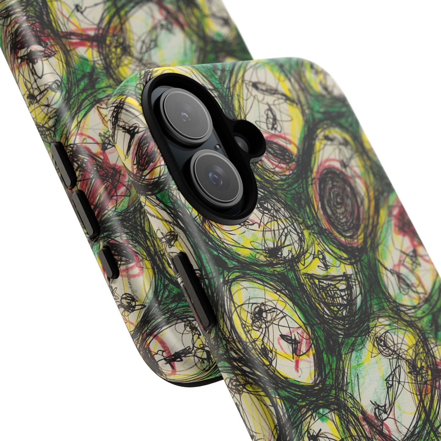 Abstract Sanity Faces Phone Case | Expressionist Face Art | Tough Case