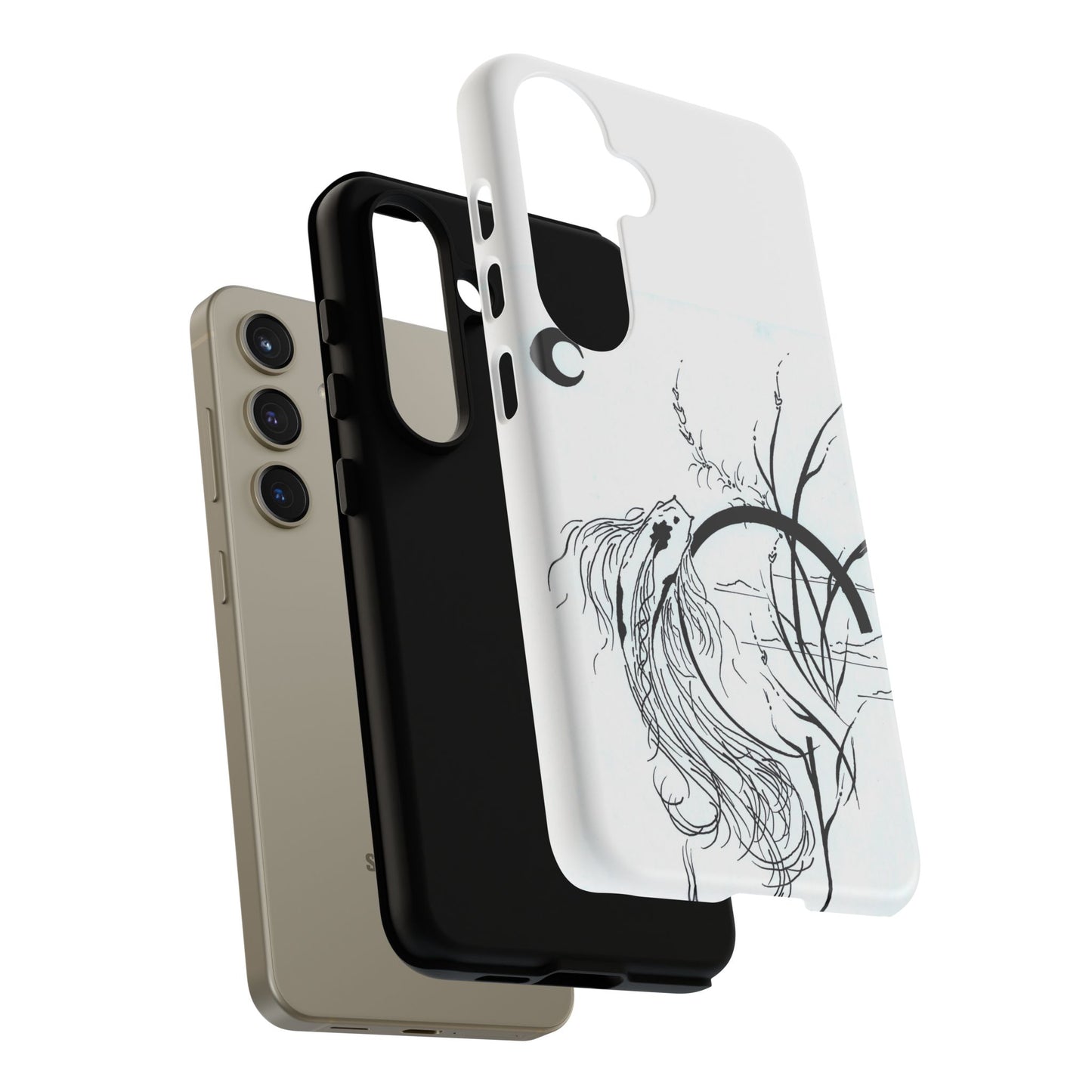 At Ease Koi Illustration phone case | Minimalist Line Art | Tough Cases