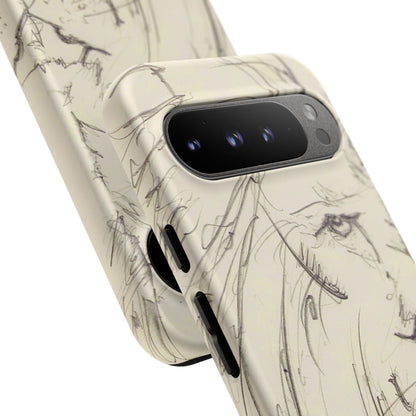Flowing Lion Sketch phone case | Wildlife Art | Tough Cases