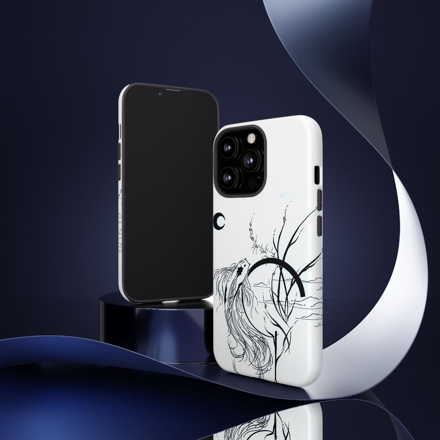 At Ease Koi Illustration phone case | Minimalist Line Art | Tough Cases