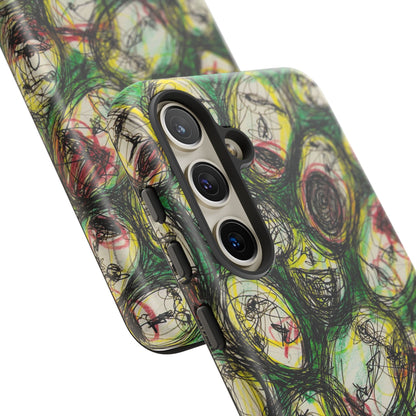 Abstract Sanity Faces Phone Case | Expressionist Face Art | Tough Case
