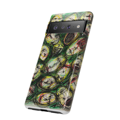 Abstract Sanity Faces Phone Case | Expressionist Face Art | Tough Case